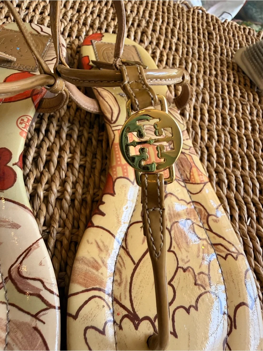 Tory Burch Emmy Patent T-Strap Sandals
